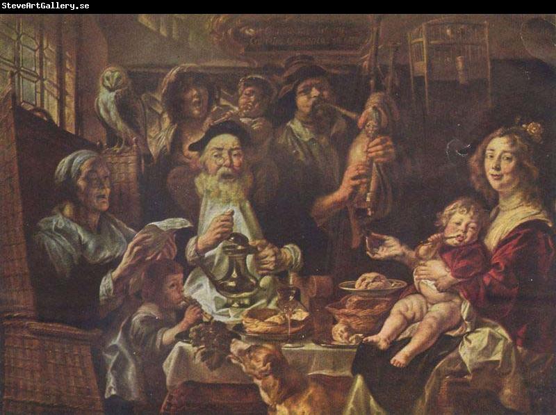 Jacob Jordaens Jacob Jordaens, As the Old Sang, So the young Pipe.